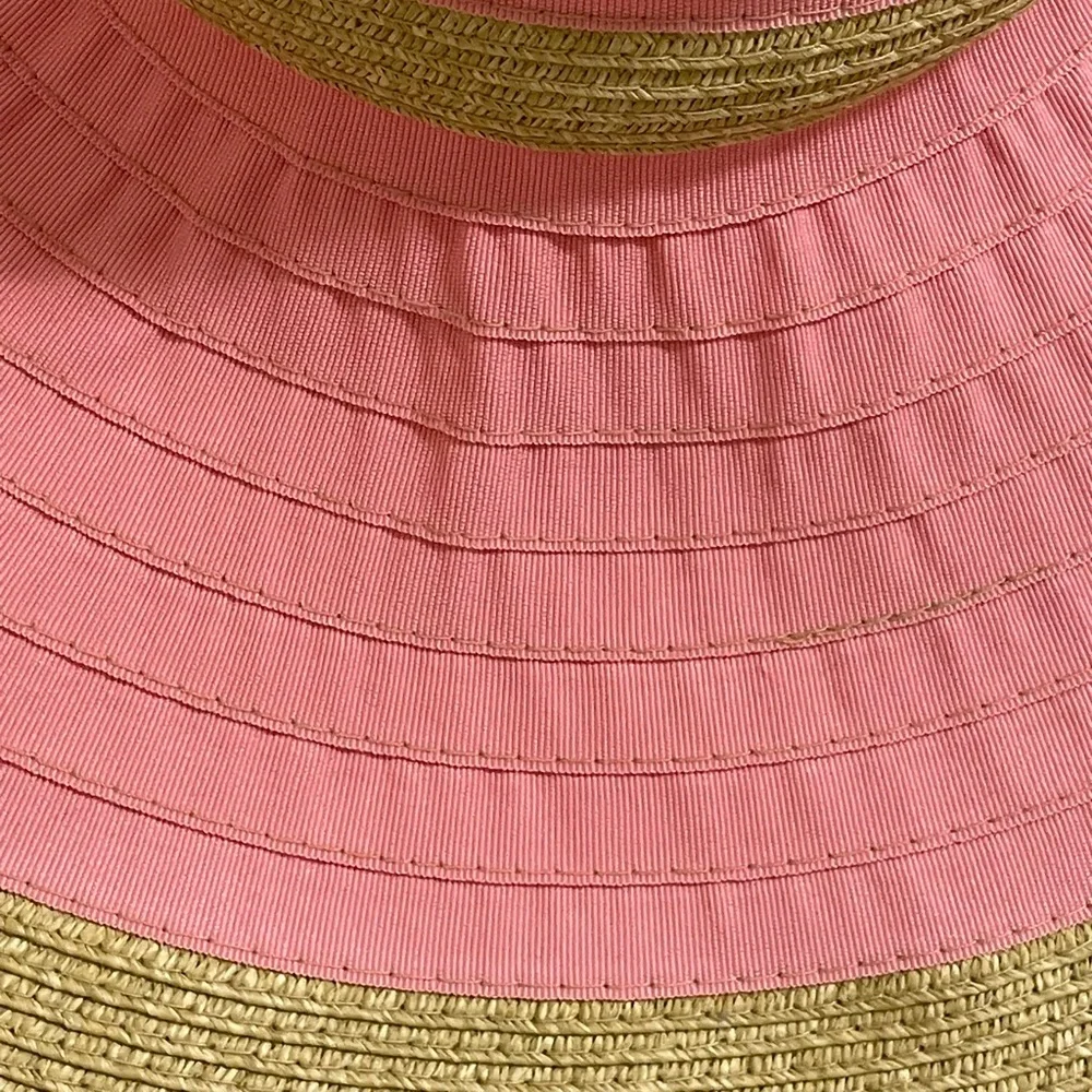 CHIC Salmon Pink Ribbon Oversized Floppy Brim Resortwear Packable Hat